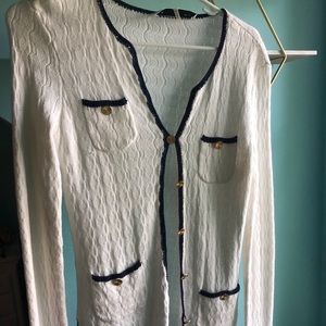 white cardigan